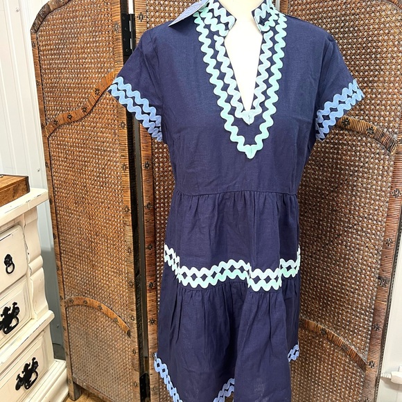 Sail to Sable Dresses & Skirts - NWT Sail to Sable STS dress Linda dress blue large linen viscose